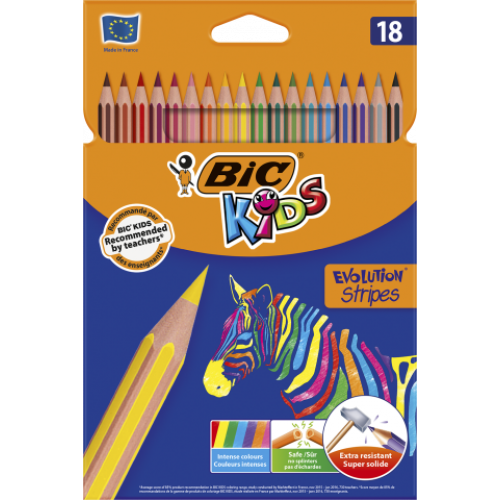 Олівці  18 кол  BIC "Evolution Stripes"