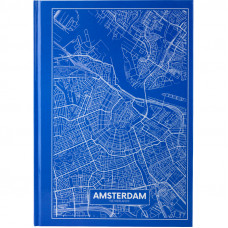 Книга обліку А4  96арк т/о # Axent Maps Amsterdam блакитний