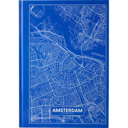 Книга обліку А4  96арк т/о # Axent Maps Amsterdam блакитний