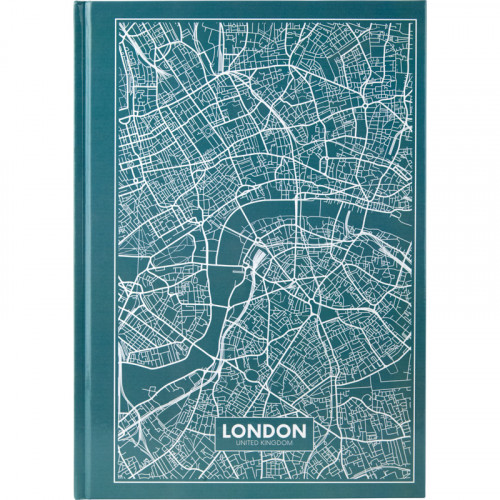 Книга обліку А4  96арк т/о # Axent Maps London бірюзовий