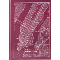 Книга обліку А4  96арк т/о # Axent Maps New York рожево-корич.