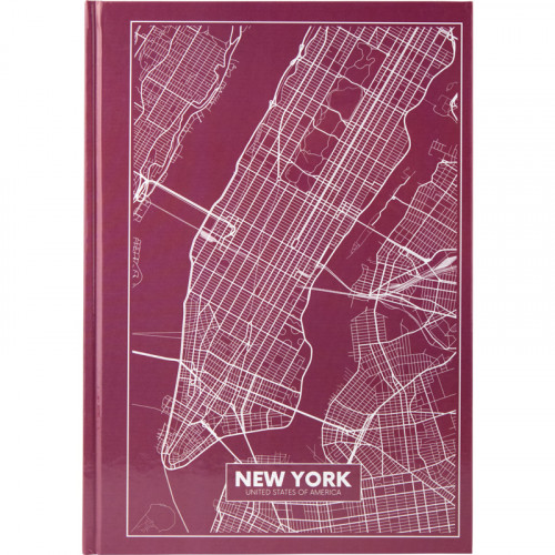 Книга обліку А4  96арк т/о # Axent Maps New York рожево-корич.