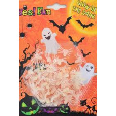 Набор белых пауков светящихся в темноте, 50 шт.