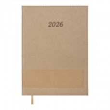 Датований щоденник А5 Buromax PRESTIGE, A5, бежевий, штуч.шкіра