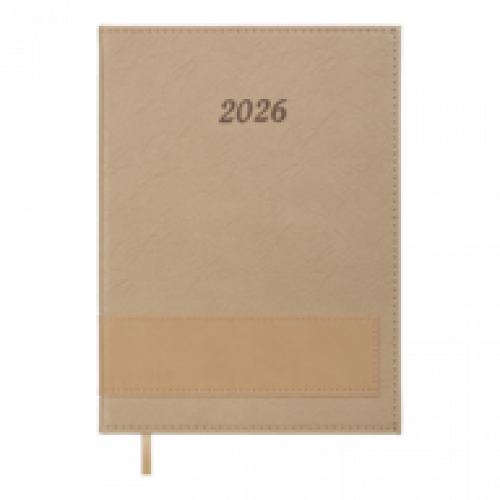 Датований щоденник А5 Buromax PRESTIGE, A5, бежевий, штуч.шкіра