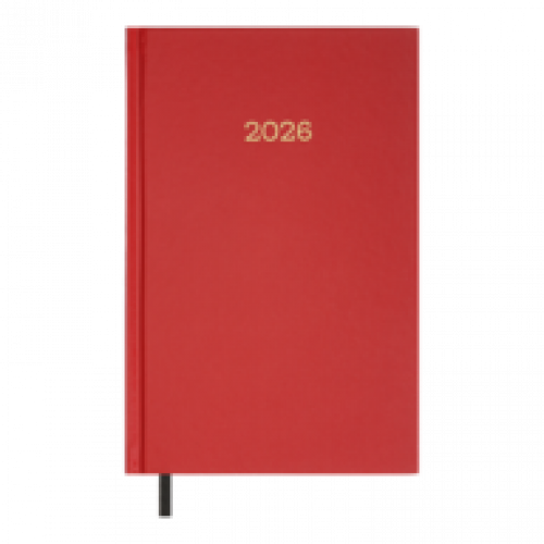 Щоденник датов. 2026 SIMPLE, A5,червоний , бумвініл