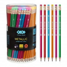 Олівець Zibi з гумкою платиковий METALLIC HB