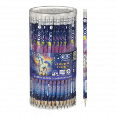 Олівець графітовий HB, UNICORN, з гумкою, туба - 100 шт