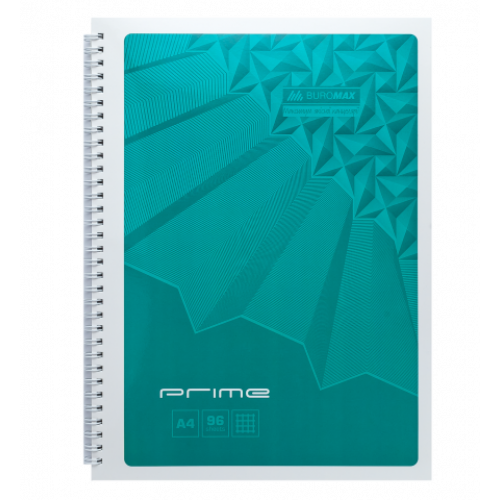 Блокнот А4  96арк спір/бічна ВUROМAX PRIME А4, 96л., кл, бірюзовий