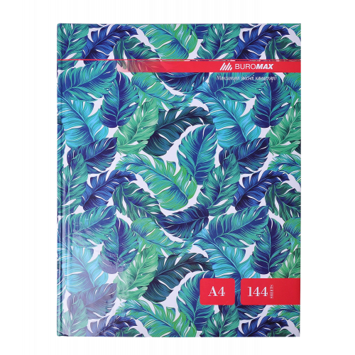Книга обліку А4 144арк т/о "FLORISTICA"  бірюзовий ВUROМAX