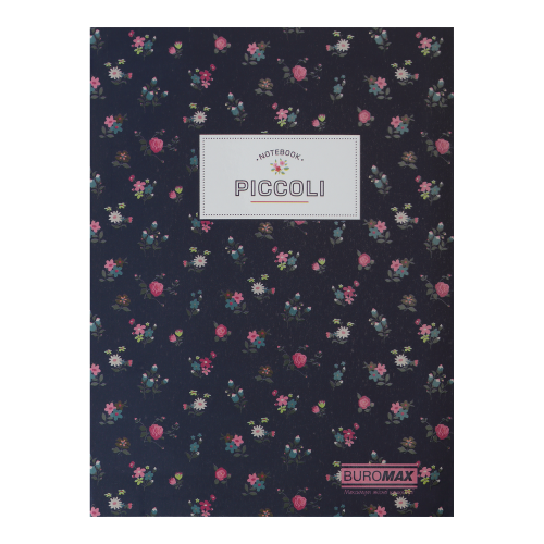 Блокнот А5 80л Buromax PICCOLI кл., інт. обкл., мат. лам.+лак, т.-синій