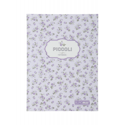 Записна книжка PICCOLI, А-5, 80 арк.,  кл., інт. обкл., мат. лам.+лак, лавандовий