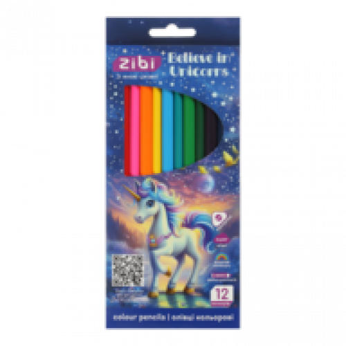 Олівці кольорові UNICORN, тригранний корпус, 12 кольорів, KIDS LINE
