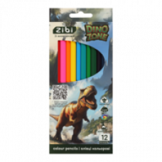 Олівці кольорові DINO, тригранний корпус, 12 кольорів, KIDS LINE