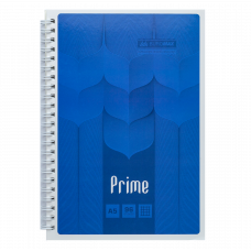 Блокнот А5  96арк. спіраль бічна PRIME клітинка, синій