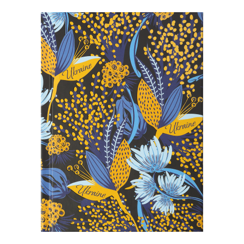 Блокнот А6 64л Buromax FLORA кл., тв. обкл., мат. лам.+лак, чорний