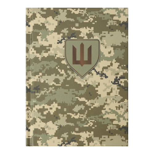 Блокнот А6 64арк ВUROМAX ARMED FORCES т/о клітинка мат. лам.+лак, т.зелений