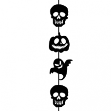 Гірлянда пап. фігурна Yes! Fun Хелловін "Крик", 12 фігурок, 3м, вертикальна