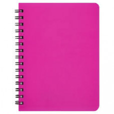 Блокнот А6 60арк спір/бічна BRIGHT пласт.об, рожевий