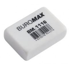 Гумка ВUROМAX біла прямокутна 26x18x8мм