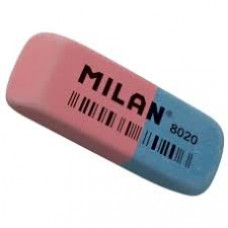 Гумка MILAN 4080 прямокутна комбінована червоно-синя