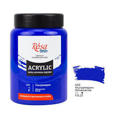 Фарба акрилова, Ультрамарин (402), 1000 мл, ROSA Studio