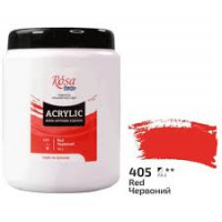 Фарба акрилова, Червона (405), 1000 мл, ROSA Studio