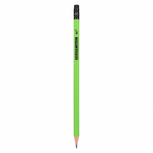 Олівець YES трикутний з ластиком "Erudite Neon"