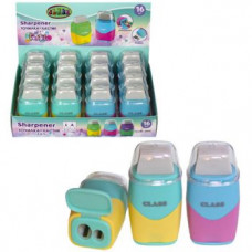 Чинка CLASS з конт.+ ластик, VIVID, подвійна, діам. 8 і 11мм,асорті в дисплеї