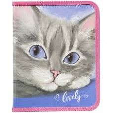 Папка на блискавці об'ємна, " Lovely Cat", 30*190*250 мм, 500мкн PP, 5629-24C , Class