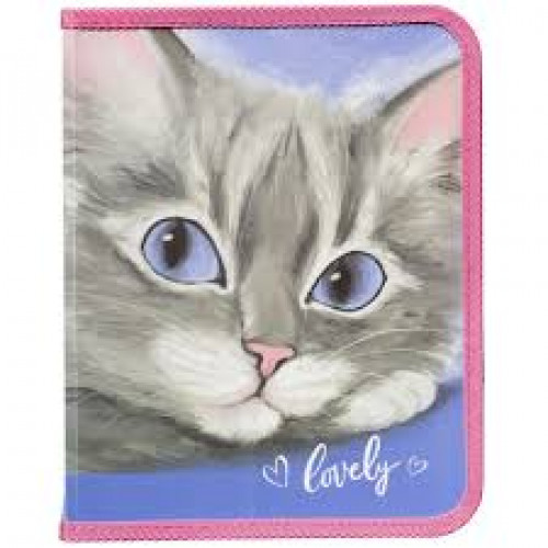 Папка на блискавці об'ємна, " Lovely Cat", 30*190*250 мм, 500мкн PP, 5629-24C , Class