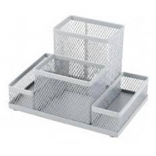 Підставка-органайзер 155x103x100мм металева, срібляста KLERK