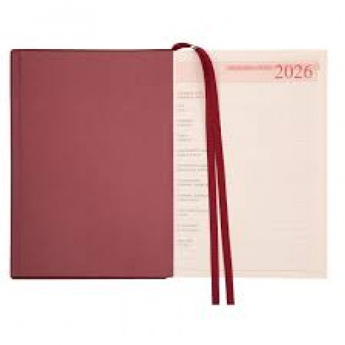 Щоденник-діловий записник А5 Leo Planner датований 2026 "Credo", інтегральний, бордовий, 368 сторіно Щоденник-діловий записник А5 Leo Planner датований 2026 "Credo", інтегральний, бордовий, 368 сторіно