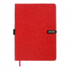 Датований щоденник А5 Buromax LEGEND червоний, штуч.шкіра