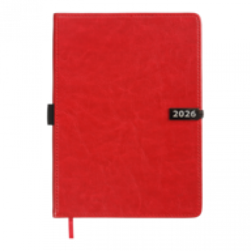 Датований щоденник А5 Buromax LEGEND червоний, штуч.шкіра