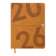 Датований щоденник А5 Buromax BEST бежевий, штуч.шкіра