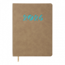 Датований щоденник А5 Buromax INVISIBLE, бежевий, штуч.шкіра
