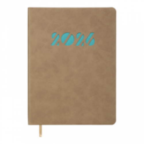 Датований щоденник А5 Buromax INVISIBLE, бежевий, штуч.шкіра