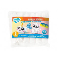 Набір для ліплення з повітряним пластиліном 6 стіків БІЛИЙ ТМ Lovin