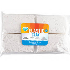 Набір для ліплення з повітряним пластиліном Elastic Clay white 400гр БІЛИЙ ТМ Lovin