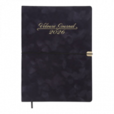 Датований щоденник А4 Buromax VELOUR чорний, штуч. шкіра