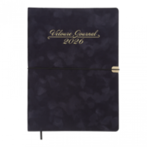 Датований щоденник А4 Buromax VELOUR чорний, штуч. шкіра