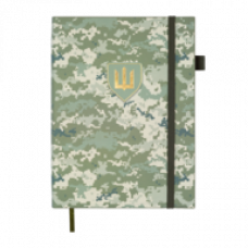 Щоденник НЕдатований А5 Buromax MILITARY світло-зелений, штуч.шкіра, 336 стор