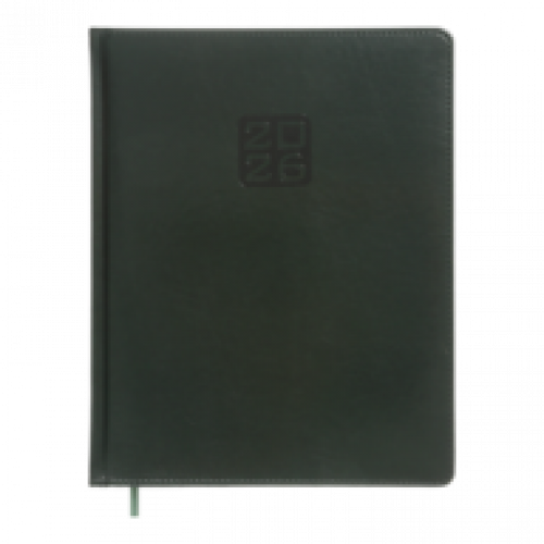 Датований щотижневик А4 Buromax  BRAVO зелений, штуч. шкіра/поролон