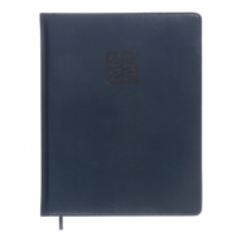 Датований щотижневик А4 Buromax  Buromax BRAVO синій, штуч. шкіра/поролон