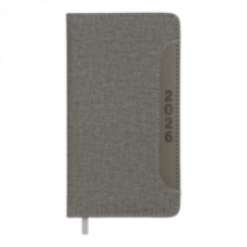 Датований щотижневик 85*153 (кишеньковий) Buromax LIGA сірий, штуч. шкіра/поролон