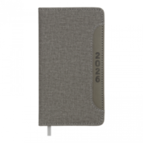 Датований щотижневик 85*153 (кишеньковий) Buromax LIGA сірий, штуч. шкіра/поролон
