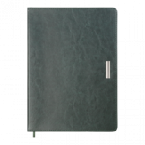 Датований щоденник А4 Buromax SALERNO зелений, штуч. шкіра