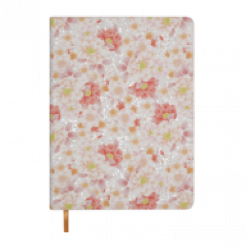 Датований щоденник А5 Buromax BLOOM, бежевий, штуч.шкіра