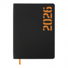 Датований щоденник А5 Buromax NEON, помаранчевий, штуч.шкіра